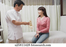 chiropractic, doutor, consultar, com, paciente