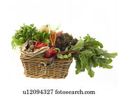 cesta, de, legumes frescos