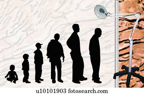 silhuetas, descrevendo, a, human, lifecycle, de, nascimento, para, velhice
