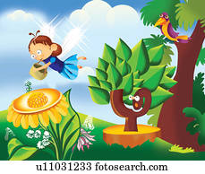 girlie, darstellung, von, a, schmetterling, sammeln, nektar, von, blume girlie, darstellung, von, a, schmetterling, sammeln, nektar, von, blume