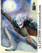 vampir, ghoul, heraus, in, dass, vollmond vampir, ghoul, heraus, in, dass, vollmond
