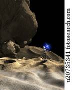 Alien planet exploration, artwork