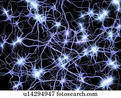 Nerve cells firing, artwork