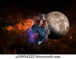 asteróide, mineração, artwork