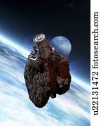 asteróide, mineração, artwork