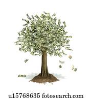 Money tree, conceptual artwork