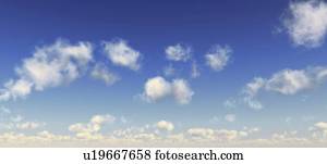 Blue sky with clouds, artwork