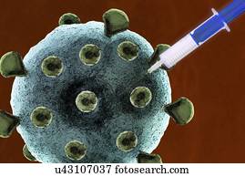 viral, vacina, conceitual, artwork