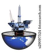 Oil rig, artwork Oil rig, artwork