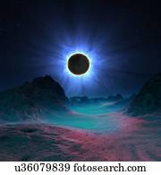 Solar eclipse in alien planetary system