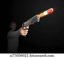 alvejado, terapia, conceitual, artwork