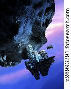 asteróide, mineração, artwork