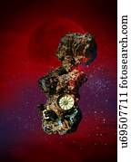 asteróide, mineração, artwork