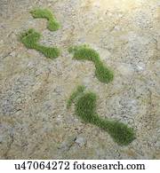 Ecological footprint, conceptual artwork