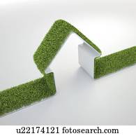 Green housing, conceptual artwork