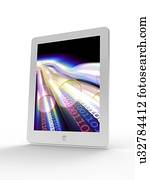 tabuleta, computador, rodovia informação