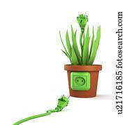 verde, energia, conceitual, artwork