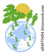 Ecological footprint, conceptual artwork