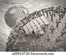 vírus gripe, partículas, artwork