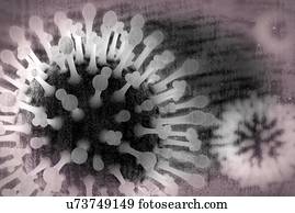 vírus gripe, partículas, artwork