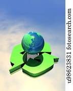 reciclagem, conceito, artwork