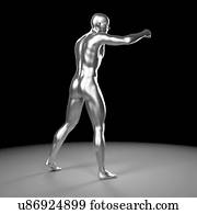 pessoa, boxe, artwork