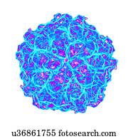 Satellite panicum mosaic virus, computer artwork.