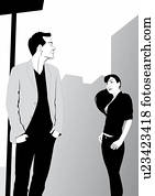 Man looking at woman Man looking at woman