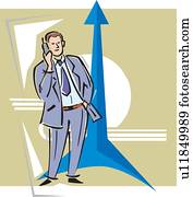 Businessman talking on phone