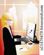 Businesswoman at office desk