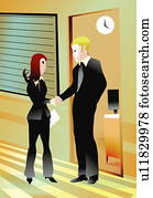 Man and woman in business meeting