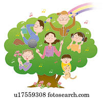 A family in the tree, Illustration