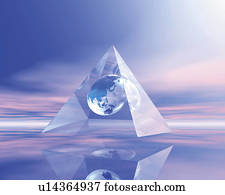 Globe in pyramid crystal, Computer Graphics, composition Globe in pyramid crystal, Computer Graphics, composition