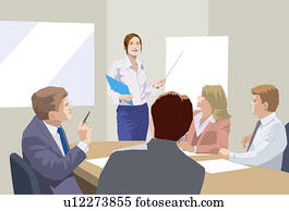 Working people during a Presentation, Illustrative Technique