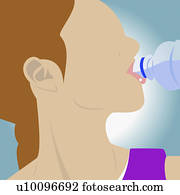 Close-up of a young woman drinking water Close-up of a young woman drinking water