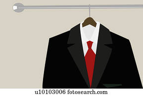 Close-up of a business suit on a hanger