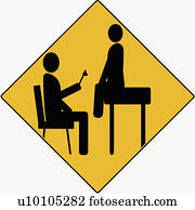 Silhouette of a doctor sitting in front of a patient holding an otoscope