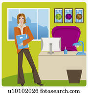 Portrait of a businesswoman standing and holding a file in an office