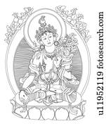 White Tara, associated with compassion, longevity, and healing