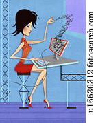 Woman working at computer