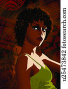 תמוך השקפה, של, an, אישה אפריקנית, להסתכל במצלמה