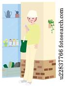 Woman Who Checks her Mobile Phone, Illustrative Technique