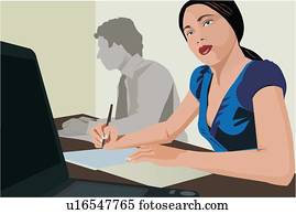 Business people working in office