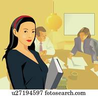 Business woman holding a file