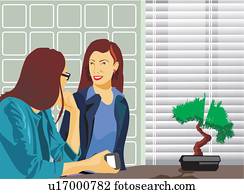 Businesswomen talking in office