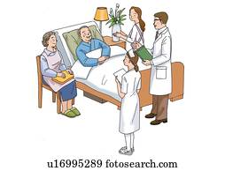 Hospital, Illustration, High Angle View