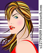 retrato, de, um, woman.