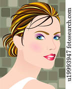 retrato, de, un, woman.