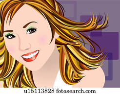 肖像画, の, a, woman.