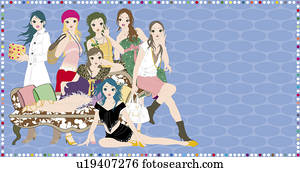 ansicht, von, a, gesellschaft, von, women.